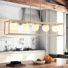 Dewdrop Farmhouse Hanging Lamp, 5-Light Modern Kitchen Island Pendant, 44.88in Adjustable Gold Frame, ETL Certified - 2 of 4