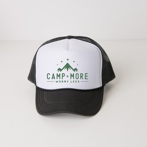 Simply Sage Market Camp More Worry Less Mountains Adult Foam Trucker Hat - 1 of 2