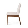 Sapphtopaz Modern Dining Chairs Set of 2 Upholstered Kitchen Chair with Mid-High Back & Wood Legs Armless Dining Chairs for Living Room, Kitchen - 4 of 4