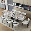 POVISON Mid-Century Modern Wood Dining Chairs Set of 2, White & Black Leather Side Table, Fully Assembled - 4 of 4