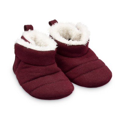 Carter's Just One You® Baby Girls' Construction Slippers and Boots - Burgundy 3-6M