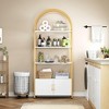 Arched Bookshelf, Bookcase with Doors Storage, 71.5 Inches Tall Industrial Book Shelf - 3 of 4