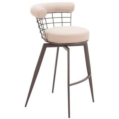 Zuo Saku Swivel Barstool Beige & Brown