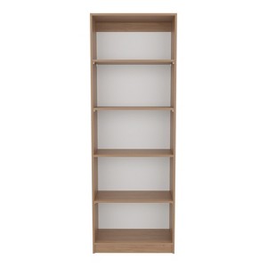 Gulches 4-Tier Bookcase - Modern Engineered Wood Storage Shelves for Books & Decor, Space-Efficient Vertical Design, Brown Finish for Home/Office - 1 of 4