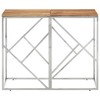 vidaXL Console Table Silver Stainless Steel and Solid Wood Acacia - 2 of 4