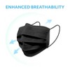 MagiCare - Black Protective Face Masks for Adults - 3-Layer Disposable Breathable Mask - 50ct - 2 of 4