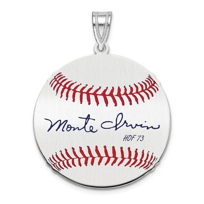 Black Bow Jewelry Sterling Silver Monte Irvin Signature MD Enamel Baseball Pendant