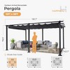 HAPPATIO 12 X 16' Outdoor Pergola Retractable Pergola for Backyard, Patio, Aluminum Frame with Sun Canopy (Grey) - 4 of 4