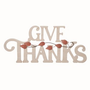 Transpac Wood White Harvest Give Thanks Decor - 1 of 2