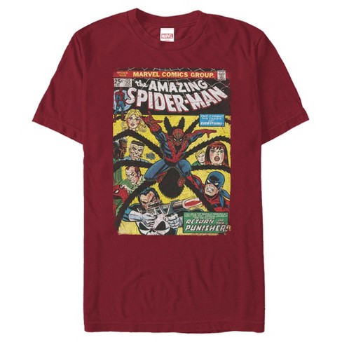 Men's Marvel Spider-man Retro Comic Cover T-shirt : Target