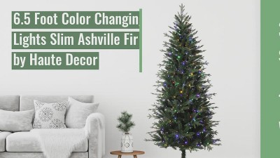6.5' Green Fir Artificial Christmas Tree with Multicolor LED Lights