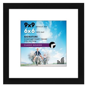 Americanflat 9x9 Picture Frame - Use as 6x6 Frame with Mat or Display 9x9 Photo Without Mat -- Square Frames for Tabletop and Wall Display - Black - 1 of 4