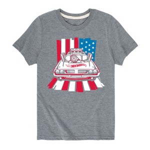 Boys' - Hot Wheels - USA Stripes Short Sleeve Graphic T-Shirt - 1 of 4