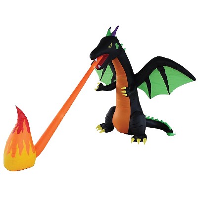 Halloween Express 13 Ft Inflatable Fire-breathing Dragon Decoration ...