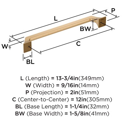 Champagne Bronze 12-Inch Modern Appliance Pull