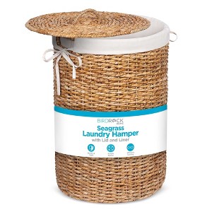BirdRock Home Seagrass Laundry Hamper with Liner - Natural - 1 of 4