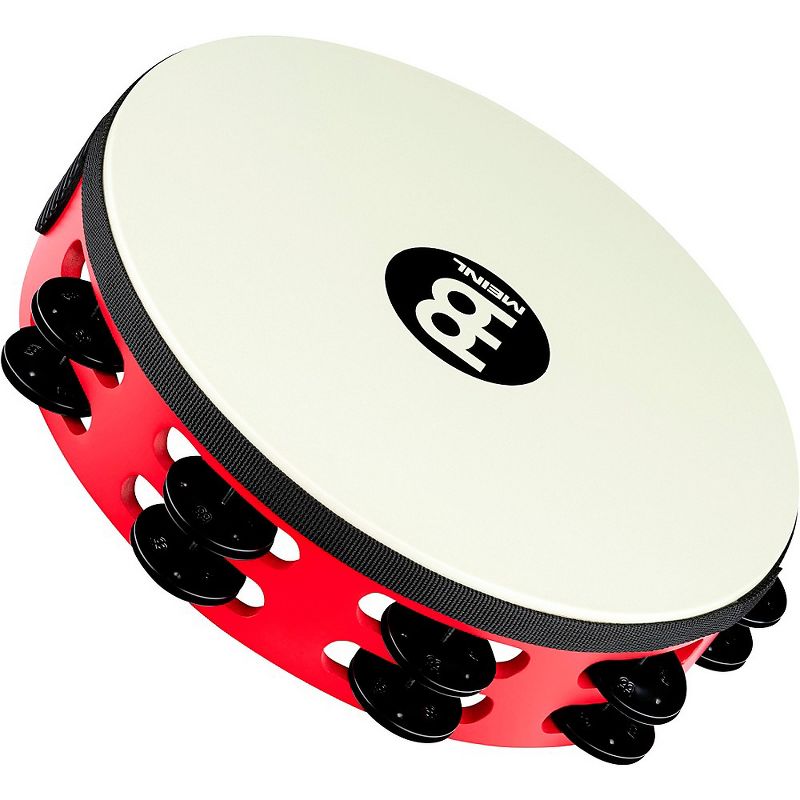 MEINL Touring Synthetic Head Wood Tambourine Two Rows Red, 1 of 6