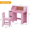 Drawing and Art Table for Boys & Girls Ages 3-8,Kids Study Desk and Chair Set with Storage Cabinets Corkboard, Hutch,Multipurpose Workspace - 2 of 4