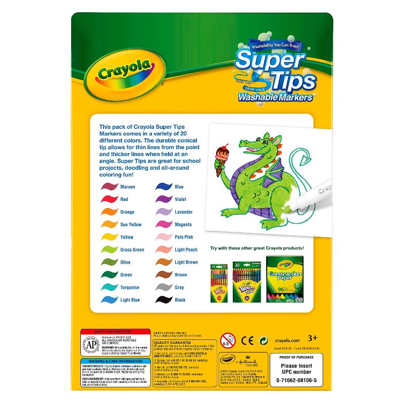 Crayola 20ct Super Tips Washable Markers, 3 of 12