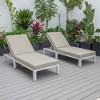 LeisureMod Chelsea Modern Outdoor Chaise Lounge Chairs with Weathered Grey Frame - Set of 2 - 2 of 4