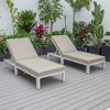 LeisureMod Chelsea Modern Outdoor Chaise Lounge Chairs with Weathered Grey Frame - Set of 2 - image 2 of 4