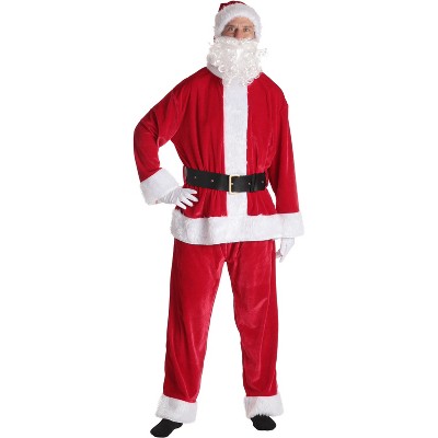 #followme Men's Santa Claus Costume - 6 Pc Velvet Christmas Xmas Santa outfit