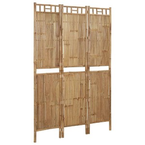 vidaXL 3-Panel Bamboo Privacy Screen, Outdoor/Indoor Folding Divider for Garden Patio/Room, 47.2" x 70.9", Natural Brown - Farmhouse Style - 1 of 4