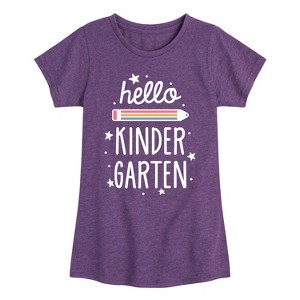Girls' - Instant Message - Hello Kindergarten Fitted Short Sleeve Graphic T-Shirt - 1 of 4
