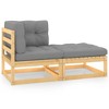 vidaXL Garden Lounge Set Natural Pinewood Solid Pinewood, 100% Polyester - 2 of 4