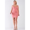 Slickblue Women's Plus Size Scoop Neck Bodycon Cami Mini Dress, Sleeveless, Stretchy, Light Mauve, 1XL-3XL - 3 of 4