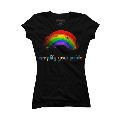 Adult Design By Humans Amplify Your Pride Rainbow By RhintoPow T-Shirt