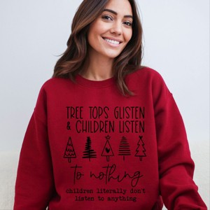 Simply Sage Market Tree Tops Glisten and Children Listen to Nothing Sweatshirt - 1 of 4