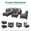 Maggift Patio Seating 7-Piece Set with Single Sofa, L-Shaped Sofa and Coffee Table for Garden, Backyard, Balcony, Gray, 27.56"*27.56"*32.09" - 2 of 4