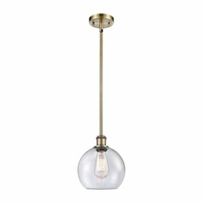 Athens - 1 Light Stem Hung Mini Pendant In Industrial Style-10 Inches Tall and 8 Inches Wide