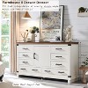 SinCiDo Farmhouse 8 Drawer Bedroom Dresser w/Adjustable Shelf, Thick Plank Design, Wood Closet Dresser for Bedroom, Living Room - 3 of 4
