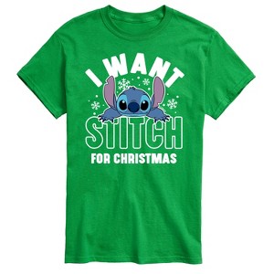 Men's - Lilo and Stitch - I Want A Stitch For Christmas Short Sleeve Graphic T-Shirt - 1 of 4