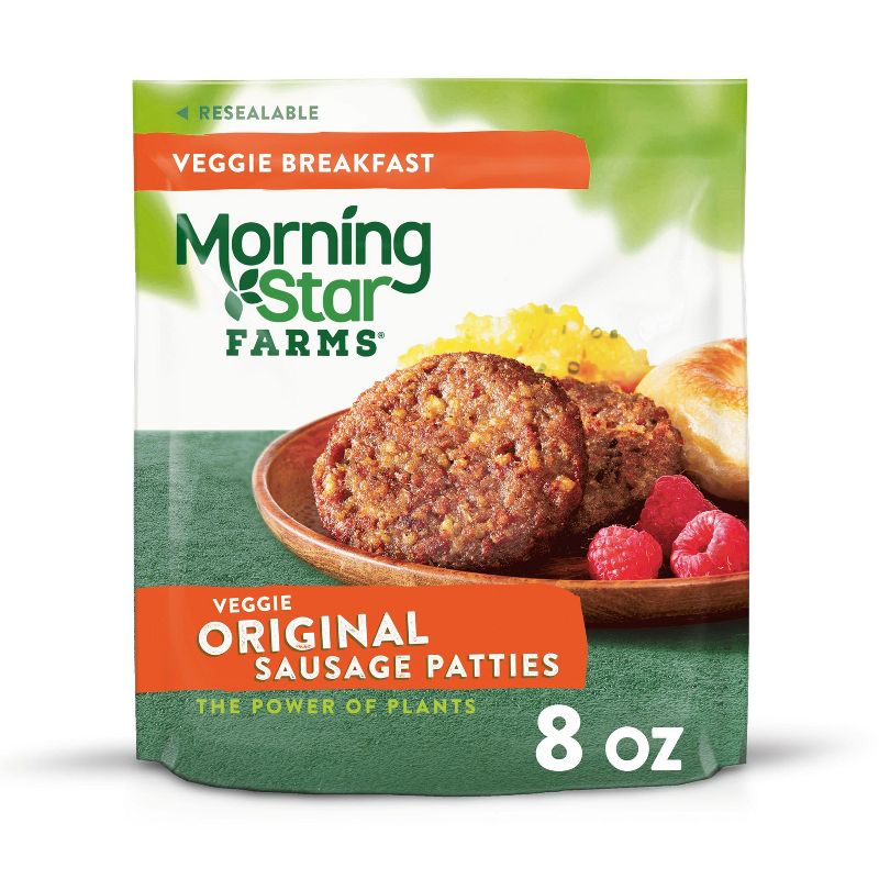 Morningstar Farms Veggie Breakfast Original Sausage Frozen Patties - 8oz, 1 of 11