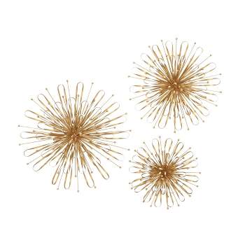 Set of 3 Metal Starburst Wall Decors with Orb Detailing - Olivia & May