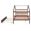 NicBex Full Size Loft Bed Roof Shape Pine Bed Frame with Twin Trundle and Headboards for Bedroom, No Box Spring Required - 3 of 4
