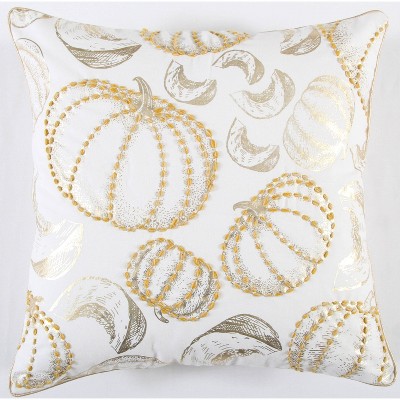 20"x20" Oversize Pumpkins Square Throw Pillow Beige/Orange - Rizzy Home