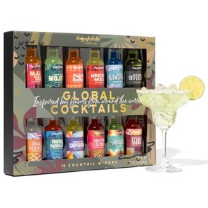 Thoughtfully Cocktails, Global Cocktail Mixer Set, Vegan and Vegetarian, Flavors Margarita, Moscow Mule and More, Set of 12 (Contains NO Alcohol) - 1 of 4