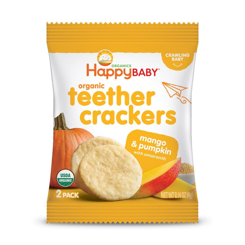 HappyBaby Mango &#38; Pumpkin Organic Teether Crackers - 12ct/1.68oz, 5 of 6