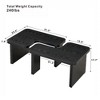 LIVAREEmlen Rectangle Wood Detachable Coffee Table, Single L Shape Farmhouse Coffee Table for Dining Room, Garden, Black - 2 of 4