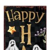 HomeRoots 36" Black Gold Orange And Purple Solid Wood Happy Halloween Ghost Porch Sign - 4 of 4