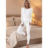 INSPIRE CHIC Women's Thermal Underwear Sets Thumbholes Long Sleeve with Leggings Winter Cold Base Layer Pajamas Set - 2 of 4