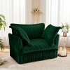 SKRAN 49" Oversized Armchair,Upholstered Comfy Corduroy Couch Chair with 2 Large Soft Pillows,for Living Room Bedroom Apartment (Green, 1 Seat) - 4 of 4