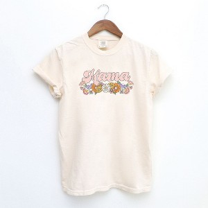 Simply Sage Market Women's Mama Flowers Grunge Short Sleeve Garment Dyed Tee - 1 of 3
