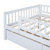 NicBex Full Size Daybed, Wooden Day Bed with 2 Drawers, Sofa Bed Frame with Fence Guardrails - 4 of 4