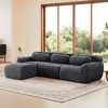 L-Shaped Sectional Sofas with Throw Pillows, 32D High-Density Sponge, and Movable Ottoman - 3 of 4