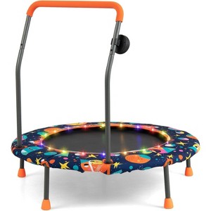 Costway 36'' Mini Toddler Trampoline W/LED Bluetooth Speaker Detachable Handle Kids Gifts - 1 of 4